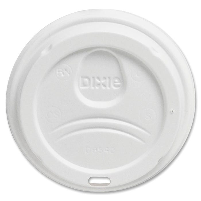 Dixie Foods PerfecTouch Cup Plastic Lids, 12/16 oz, White, Pack of 10