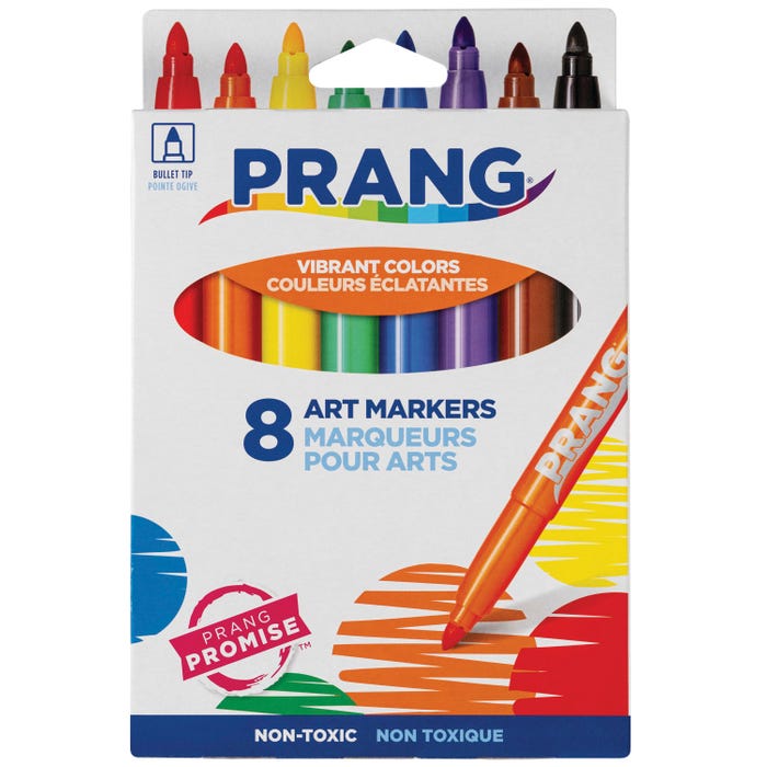 Prang Classic Art Markers, Bullet Tip, Assorted Colors, Set of 8