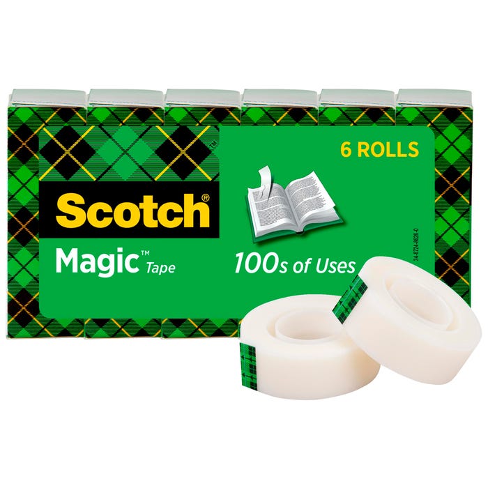 Scotch 810 Magic Tape, 0.75 x 1296 Inch, Matte Clear, Pack of 6