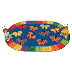 Carpets for Kids KIDSoft 123 ABC Butterfly Fun Rug, 3 Feet 10 Inches x 5 Feet 5 Inches, Oval, Multicolored, Item Number 679218