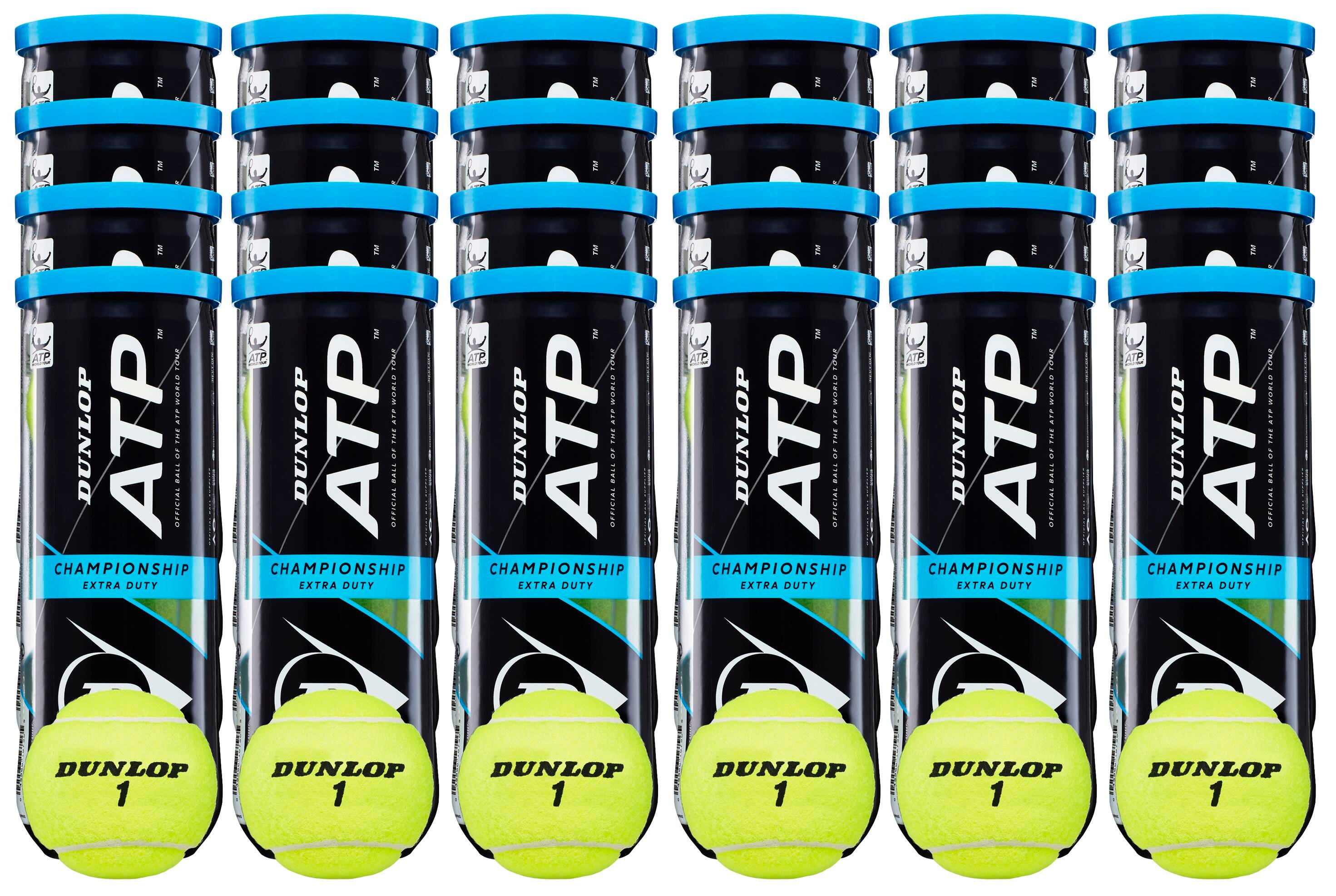 Image for Dunlop ATP Championship Tennis Balls, Case of 72 Balls, 24 cans, 3 Balls per Can from School Specialty