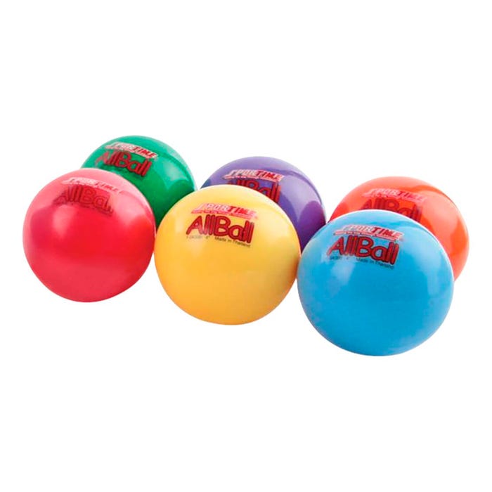 Sportime Inflatable All-Balls, Multi-Purpose, 4 Inches, Assorted Colors, Set of 6