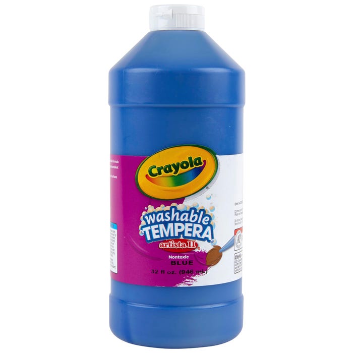 Crayola Artista II Washable Tempera Paint, 1 Quart Bottle, Blue