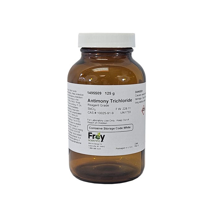 Frey Scientific Antimony (III) Chloride, Reagent Grade, 125 Grams