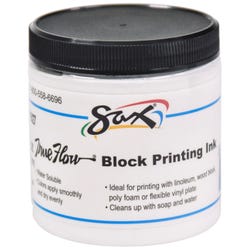 Sax Water Soluble Block Printing Ink, 8 Ounce Jar, White 461927