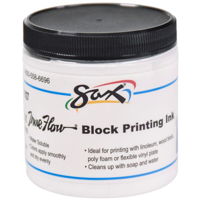 Sax Water Soluble Block Printing Ink, 8 Ounce Jar, White