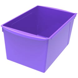 Storex Interlocking Book Bin, Double Wide, 14-1/2 x 9-1/5 x 7 Inches, Purple 2021293