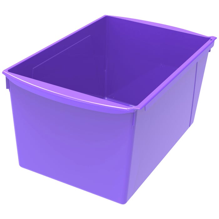 Storex Interlocking Book Bin, Double Wide, 14-1/2 x 9-1/5 x 7 Inches, Purple