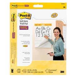 Post-it Self-Stick Primary Ruled Wall Pad, 20 x 23 Inches, White, 20 Sheets, Pack of 2 1392772