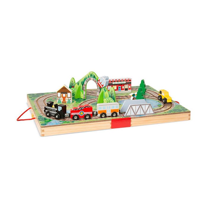 Melissa & Doug Take-Along Railroad, 17 Wooden Pieces