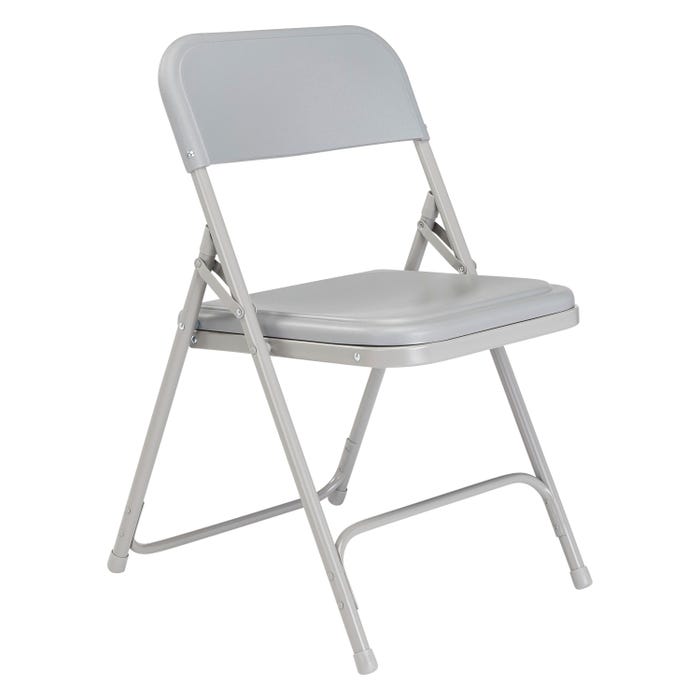 National Public Seating 800 Series Premium Lightweight Plastic Folding Chair, Gray, 18-Inch Seat Height, Pack of 4