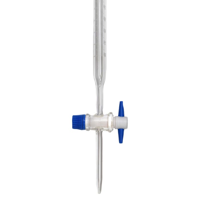 Eisco Labs Burette, Borosilicate Glass with PTFE Stopcock, Class A, 25ml, White Measurements