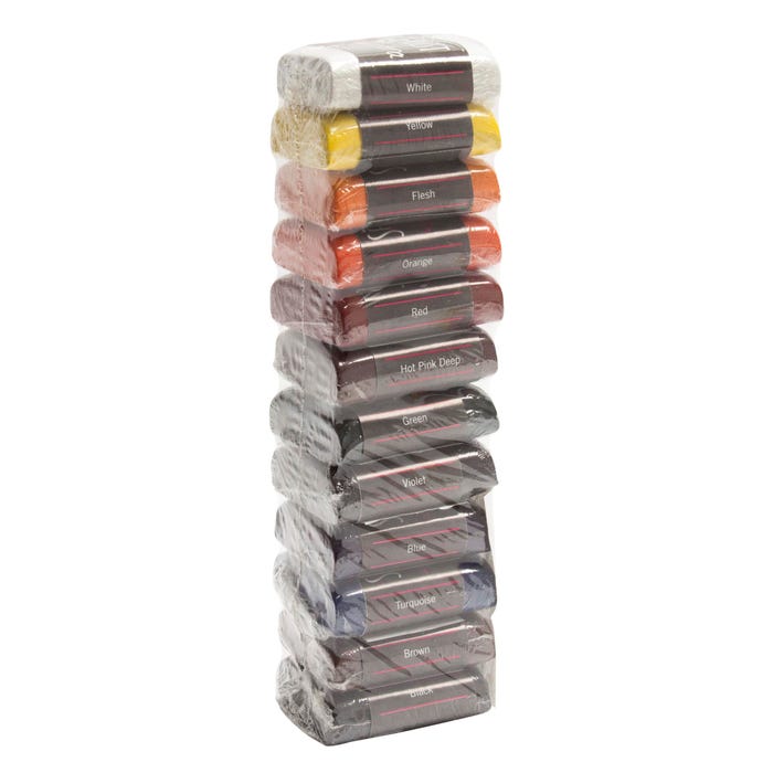Jack Richeson Semi-Moist Tempera Cake Refill, Assorted Colors, Set of 12
