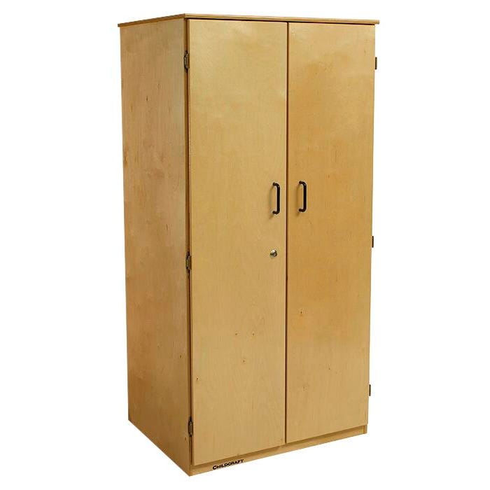 Childcraft Locking 2-Door Storage Unit, Wooden, 29-3/4 x 23 x 60 Inches
