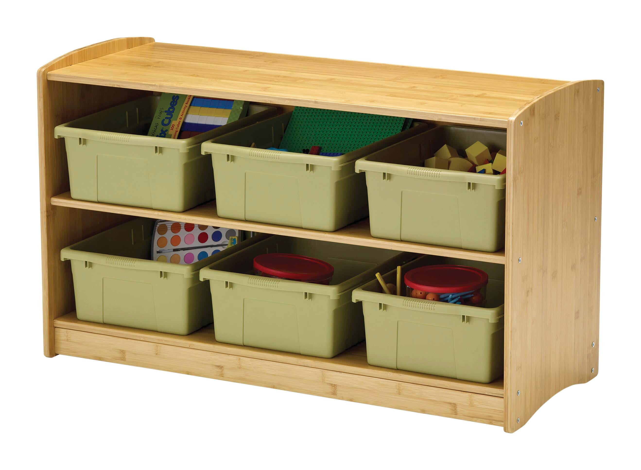 Copernicus Bamboo Shelving Unit, 40 x 16-1/2 x 24 Inches, Sage Tubs, Item Number 2106485