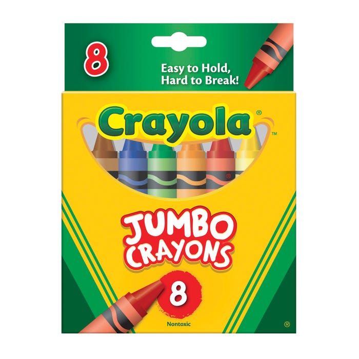 Crayola Jumbo Crayons, Assorted Colors, Set of 8 008418