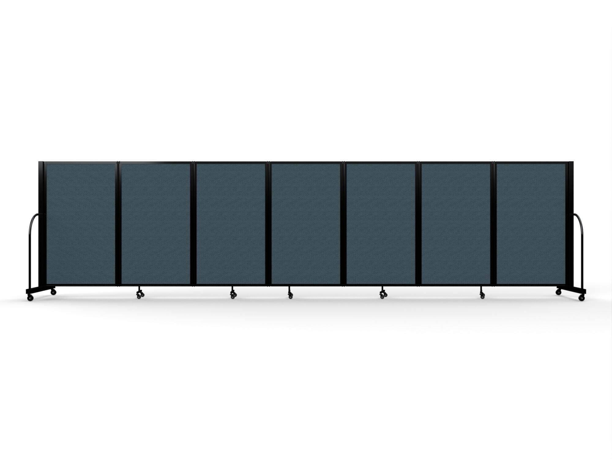 Screenflex Full Motion Room Divider, 7 Panels, 19 Feet 7 Inches, Black Trim 4002675