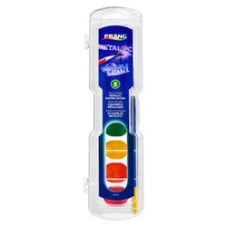 Prang Non-Toxic Washable Semi-Moist Watercolor Paint Set, 8 Assorted Metallic Colors Item Number 405577