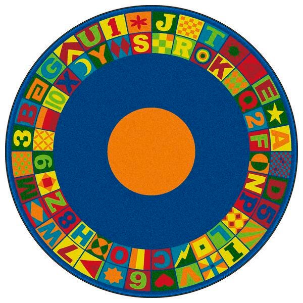 Flagship Carpets Floors That Teach Carpet, 8 x 8 Feet, Round, Item Number 1571291