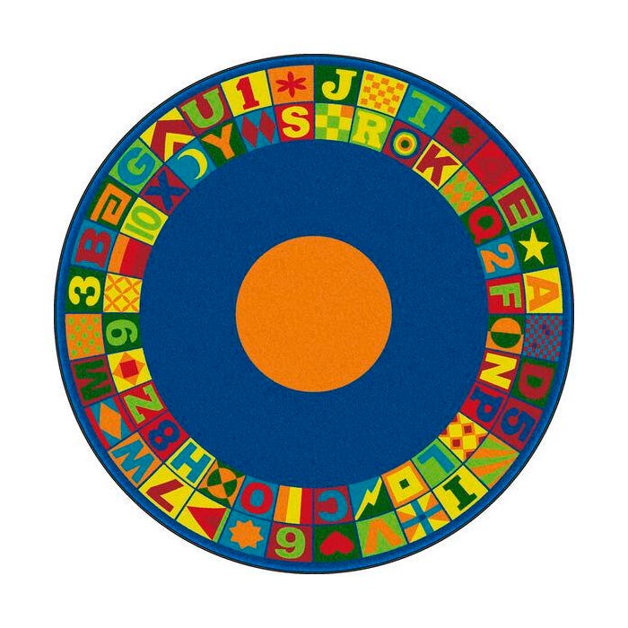 Flagship Carpets Floors That Teach Carpet, 8 x 8 Feet, Round