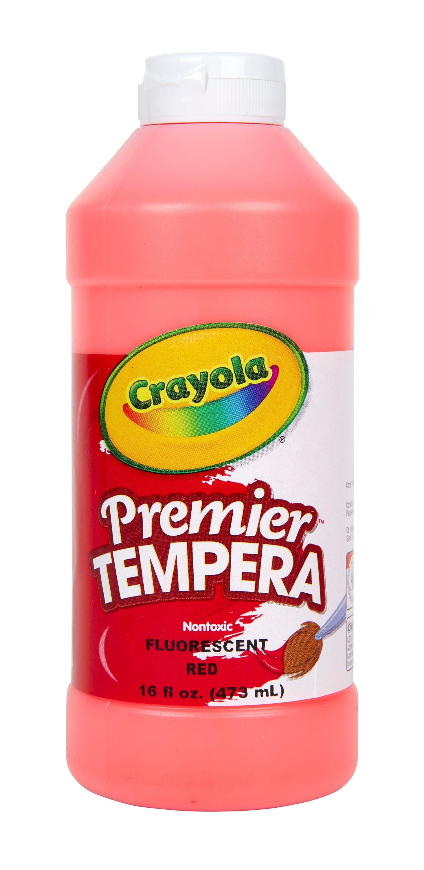 Crayola Premier Tempera Paint, Pint, Fluorescent Red 007782