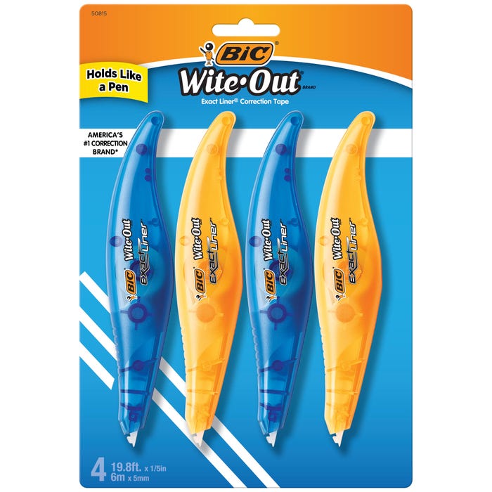 BIC Wite-Out Exact Liner Correction Tape, Pack of 4