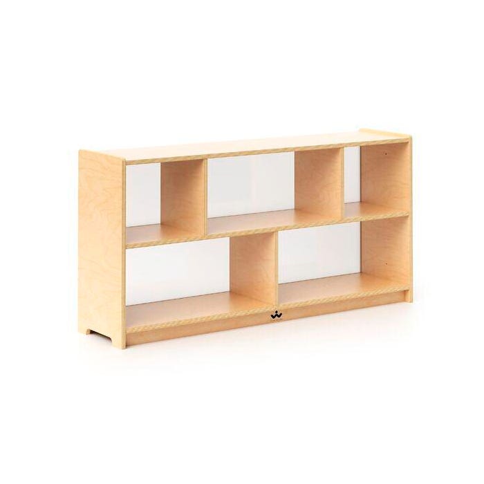 Whitney Brothers Toddler Storage Cabinet With Acrylic Back, 48 x 12 x 24 Inches