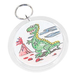 Snapins Acrylic Snap Together Round Children Craft Key Tag, 3 in, Clear, Pack of 12, Item Number 215841