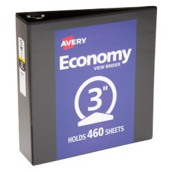 Avery Economy Round Ring View Binder, 3 Inch, Black 1565394