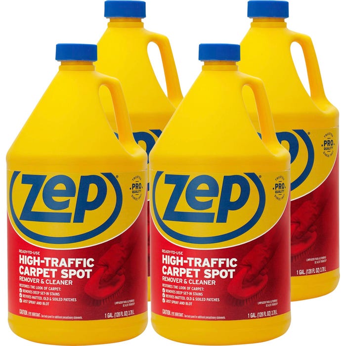 Zep High-Traffic Carpet Spot Remover & Cleaner, 128 Fluid Ounces, Red, Carton of 4