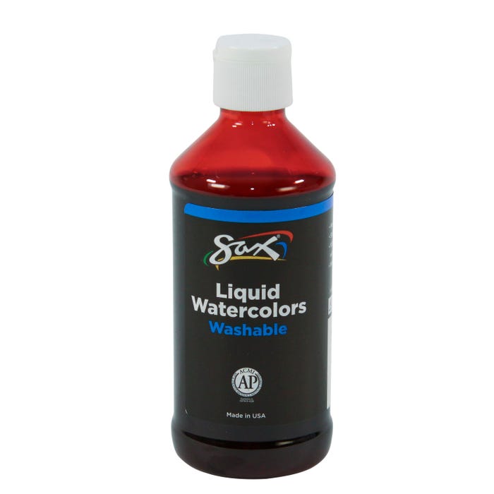 Sax Liquid Washable Watercolor Paint, 8 Ounces, Red