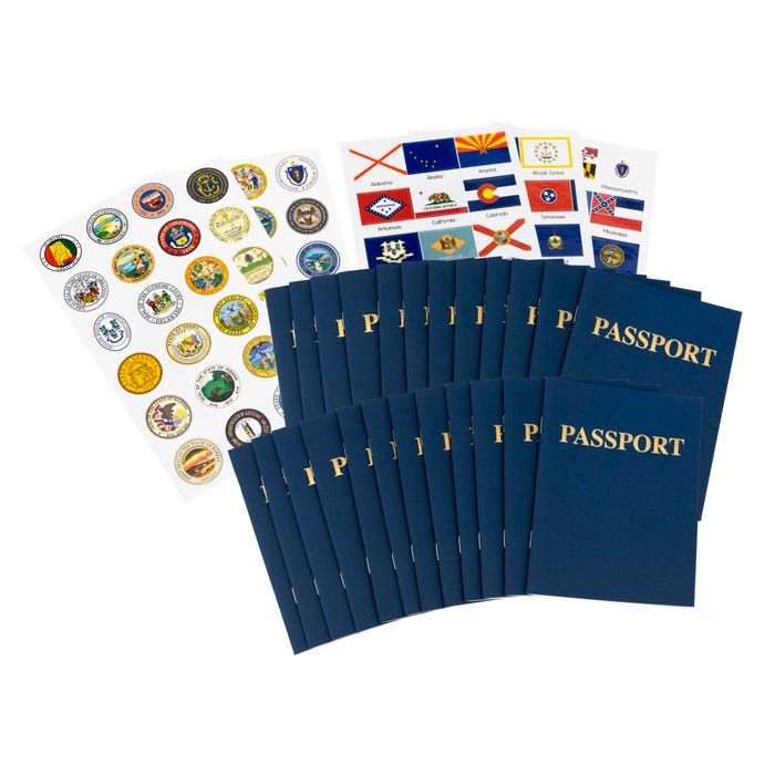 Passport Books and State Stickers Set