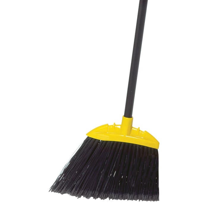 Rubbermaid Commercial Jumbo Smooth Sweep Angle Broom, Polypropylene Bristle, 1 Inch Diameter Black Metal Handle