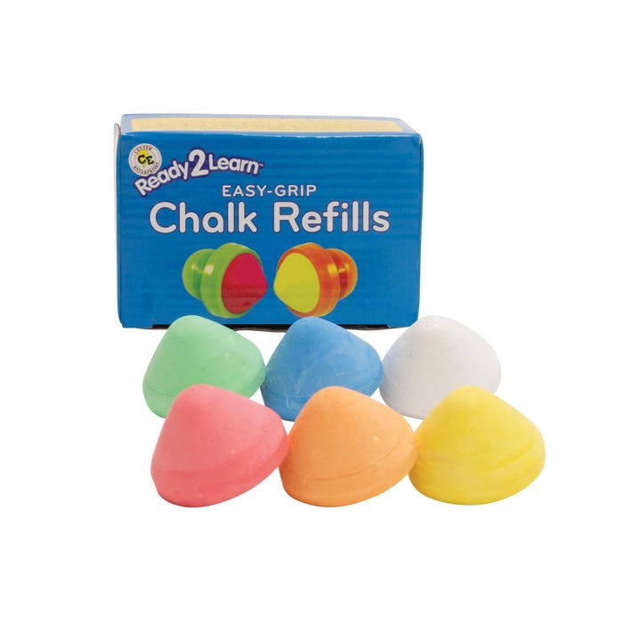 Ready2Learn Easy Grip Chalk Refills, Assorted Colors, Set of 6