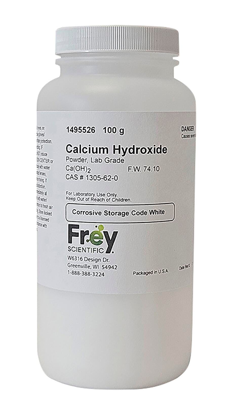 Frey Scientific Calcium Hydroxide, Colorless Crystal, Granular Prills, Lab Grade 1495526