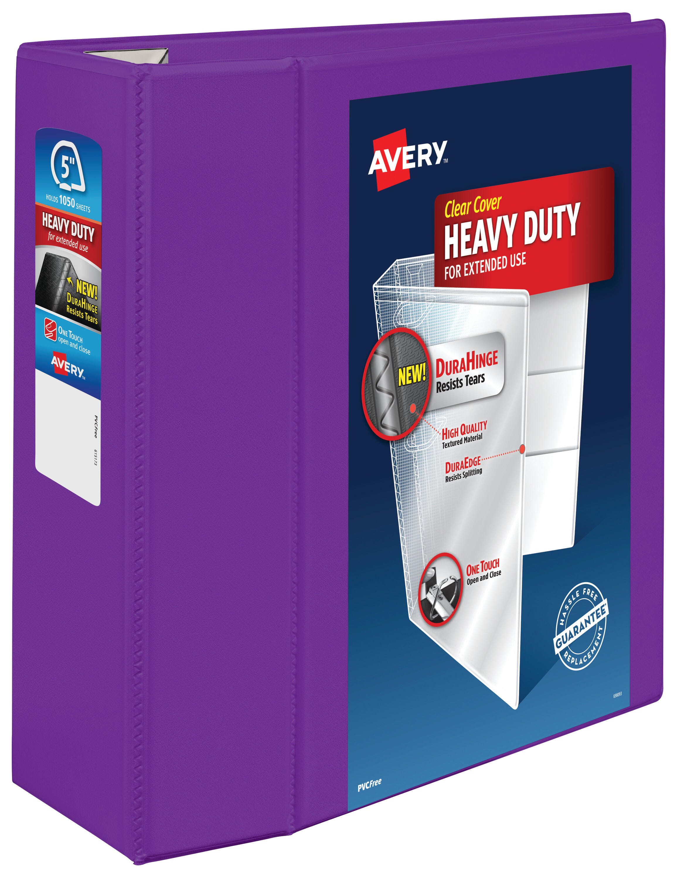 Image for Avery DuraHinge Heavy Duty View Binder, 5 Inch, EZD Ring, Purple from School Specialty