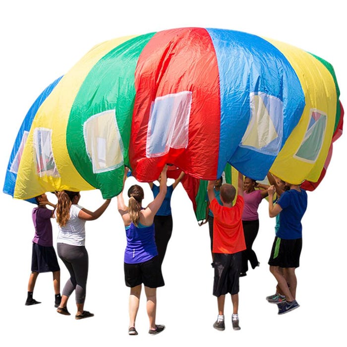 Sportime Porthole Parachute, 24 Foot Diameter, Multicolored