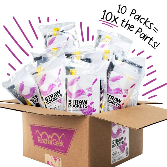 TeacherGeek Straw Rockets, Pack of 10