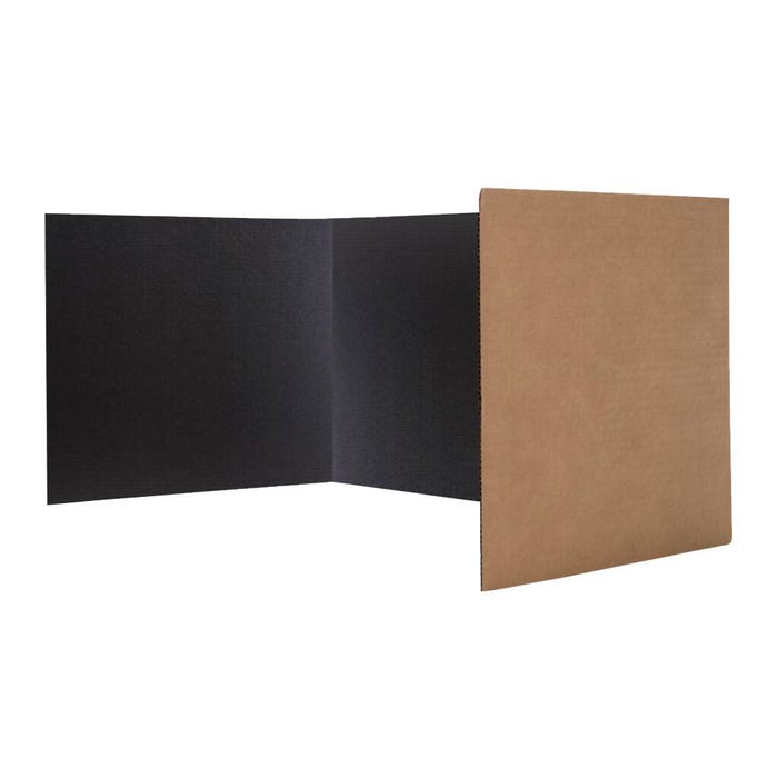 Flipside Study Carrels, 12 x 48 Inches, Black Corrugate, Pack of 24