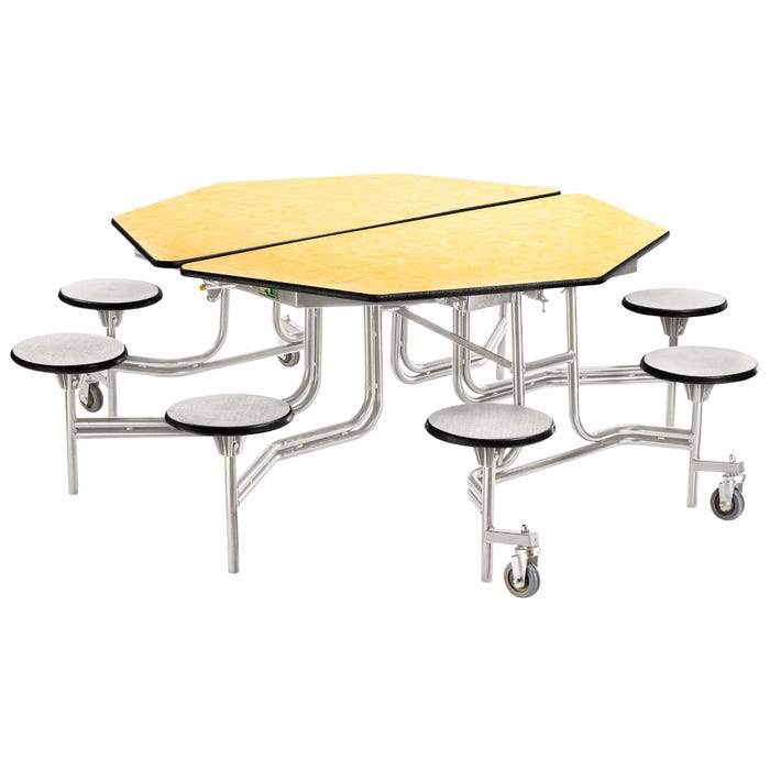Classroom Select Mobile Table, 8 Stools, Octagon, 60 Inches