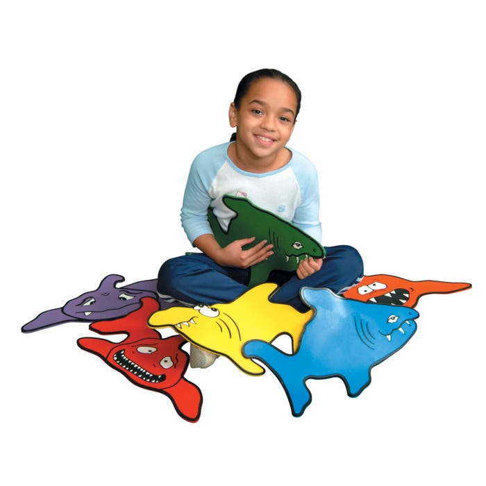 Sportime Sharkskool Marker Spots, 11 x 20 Inches, Set of 6