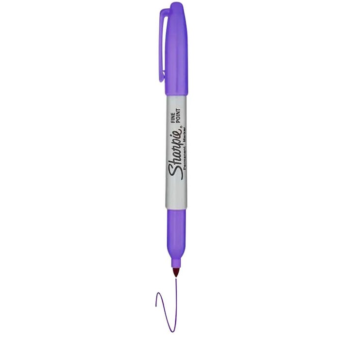 Sharpie Permanent Markers, Fine Point, Purple, Pack of 12
