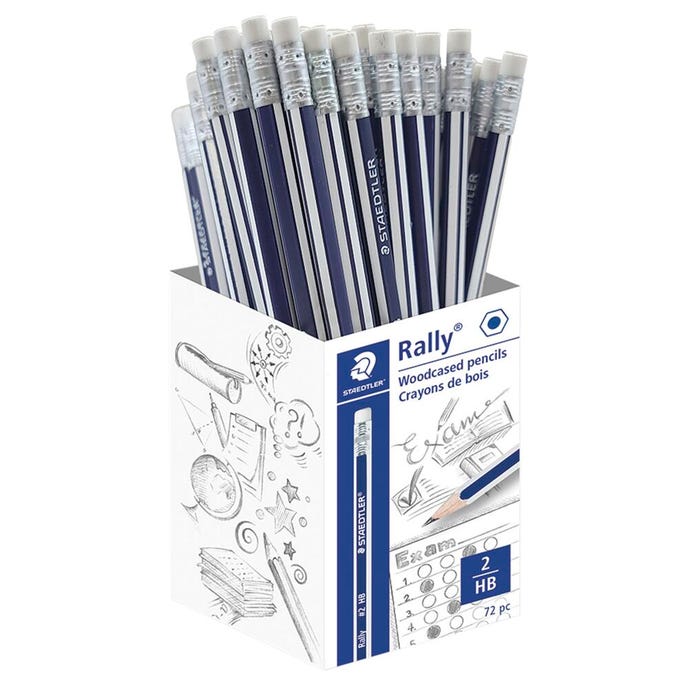 Staedtler #2 Rally Pencils, Blue/White, Pack of 72