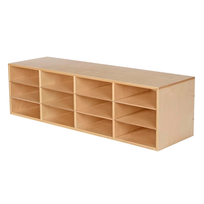 Childcraft Stacker Compartment Storage, 12-Tray Capacity, 46-1/4 x 14-1/4 x 13-3/4 Inches
