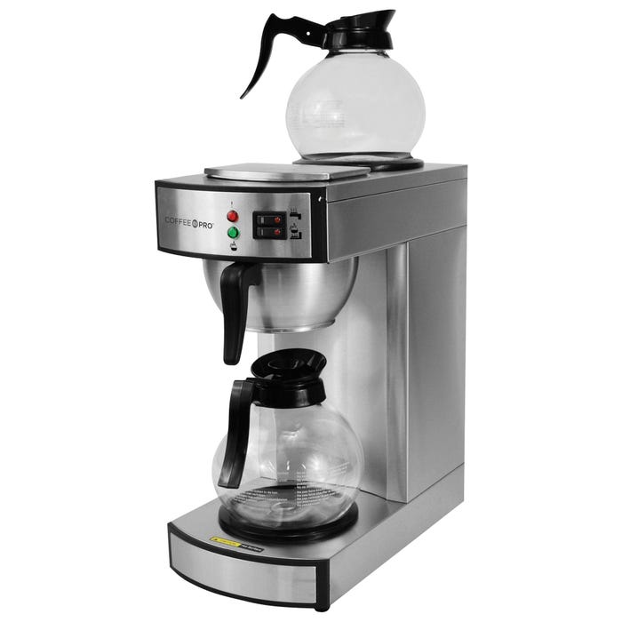 Coffee Pro Stainless Steel Twin Warmer Drip Coffee Maker, 10-1/2 Cup