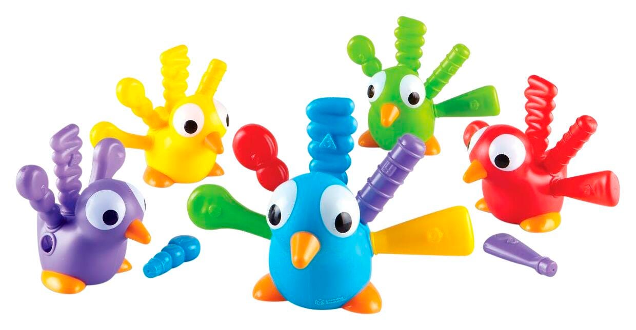 Learning Resources Fine Motor Peacock Pals, Set of 5 2041000