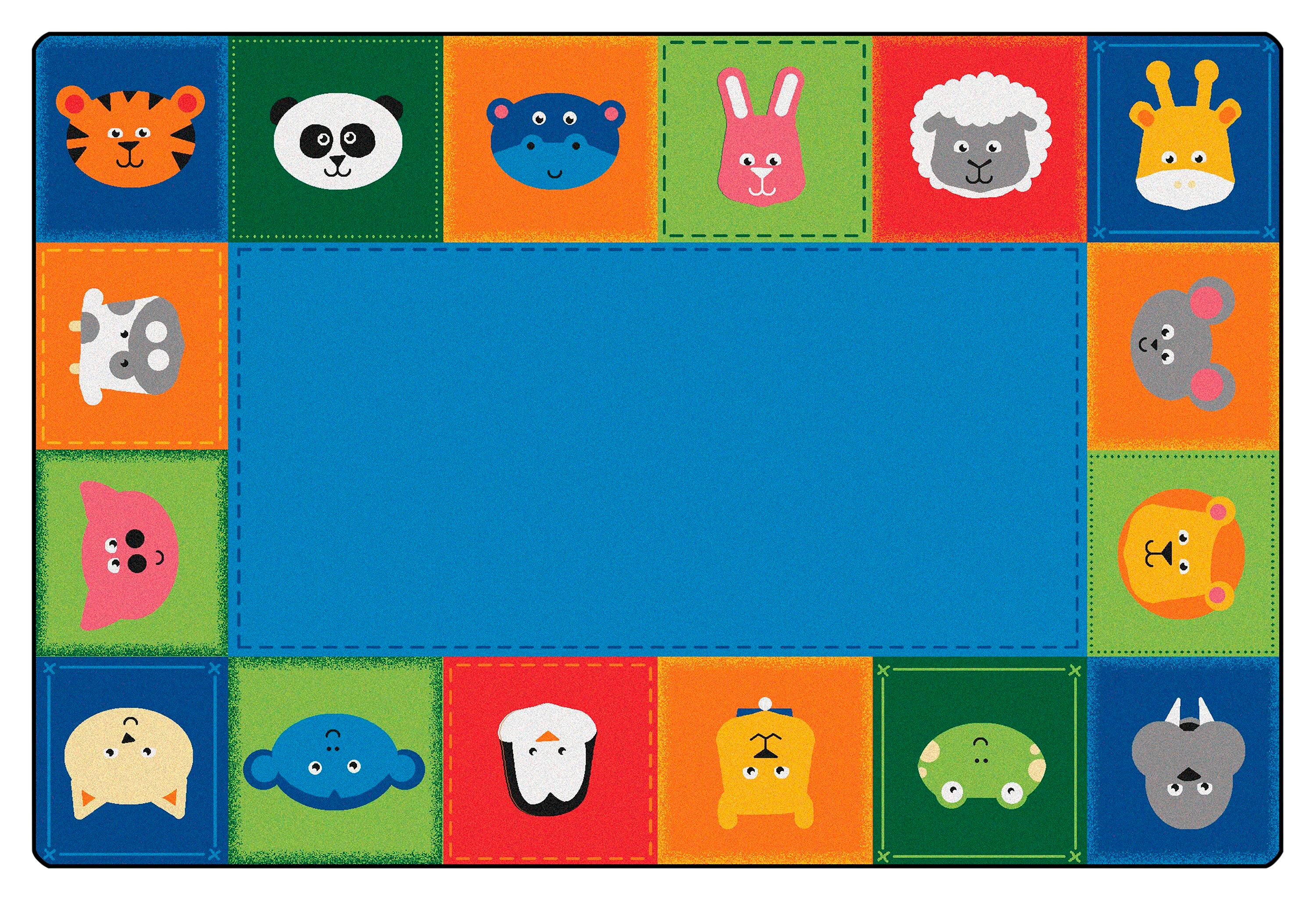 Carpets for Kids KIDSoft Baby Animals Border Carpet, Rectangle 4002198