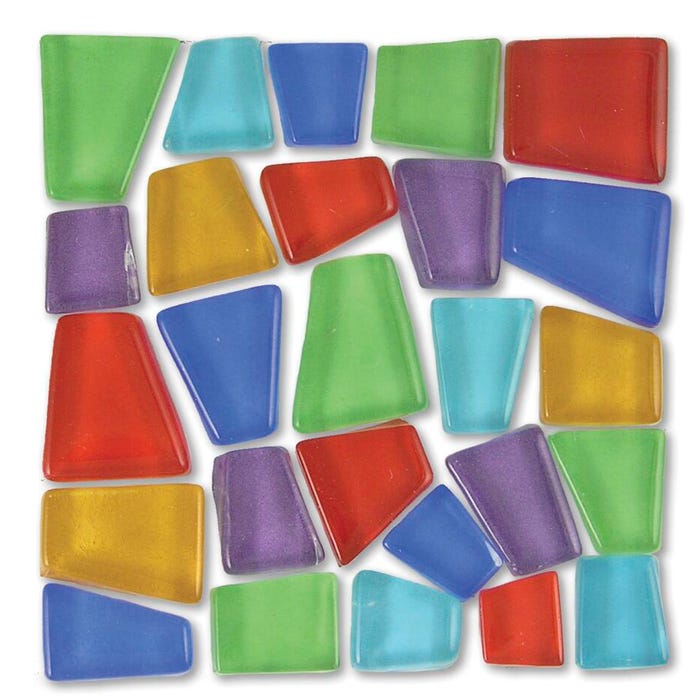 Mosaic Mercantile Crafters Cut Glass Mosaic Tile, Assorted Colors, 5 Pounds