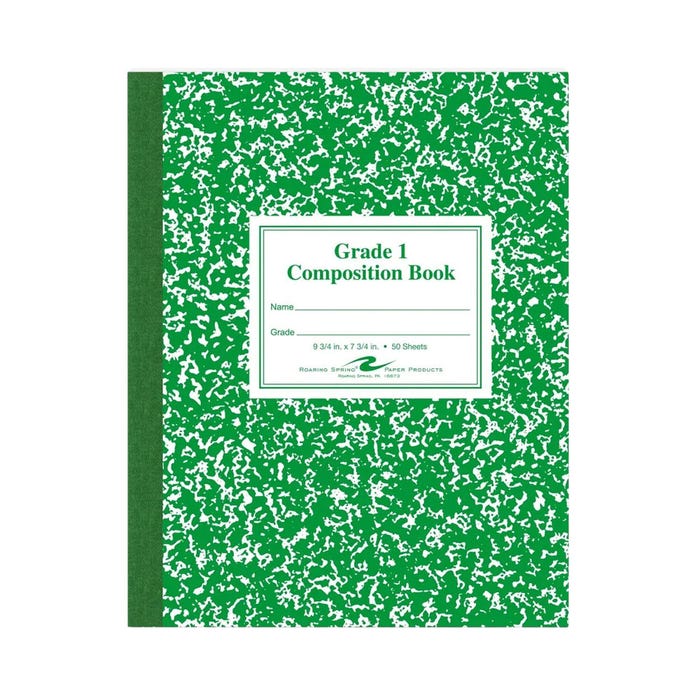 Roaring Spring Primary Composition Book, 9-3/4 x 7-3/4 Inches, 50 Sheets, Green