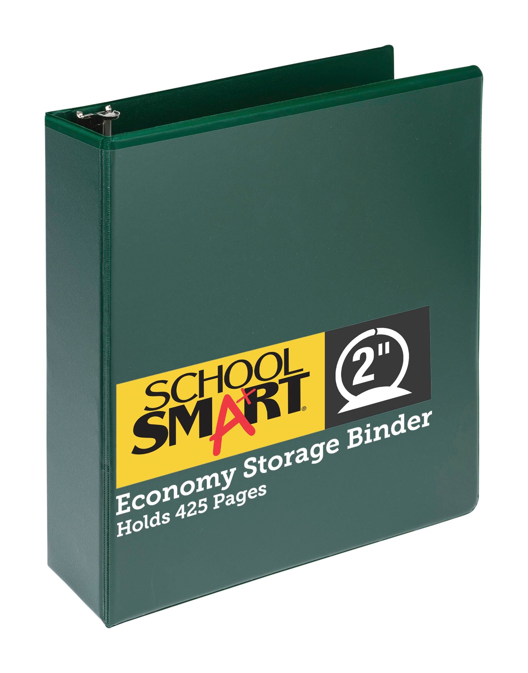 School Smart Round Ring Binder, Polypropylene, 2 Inches, Green 086375